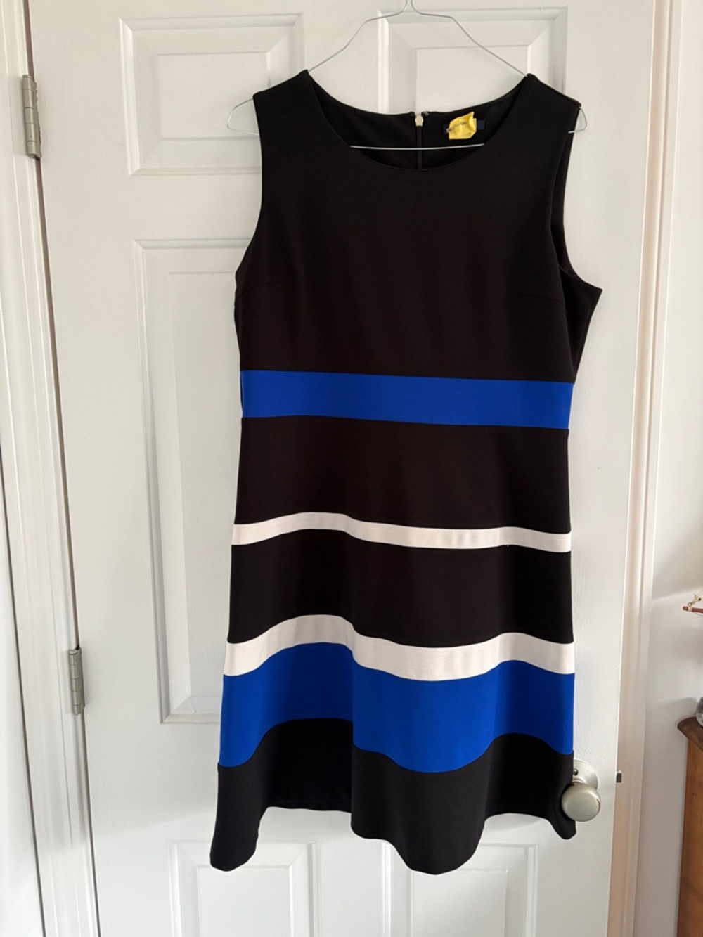 Tommy Hilfiger Black, Royal Blue & White Striped Mini Dress
